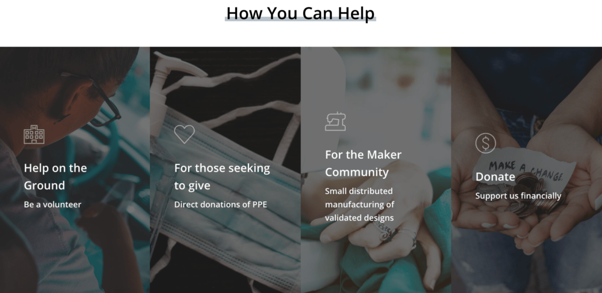 A promotional graphic for GetUsPPE.org