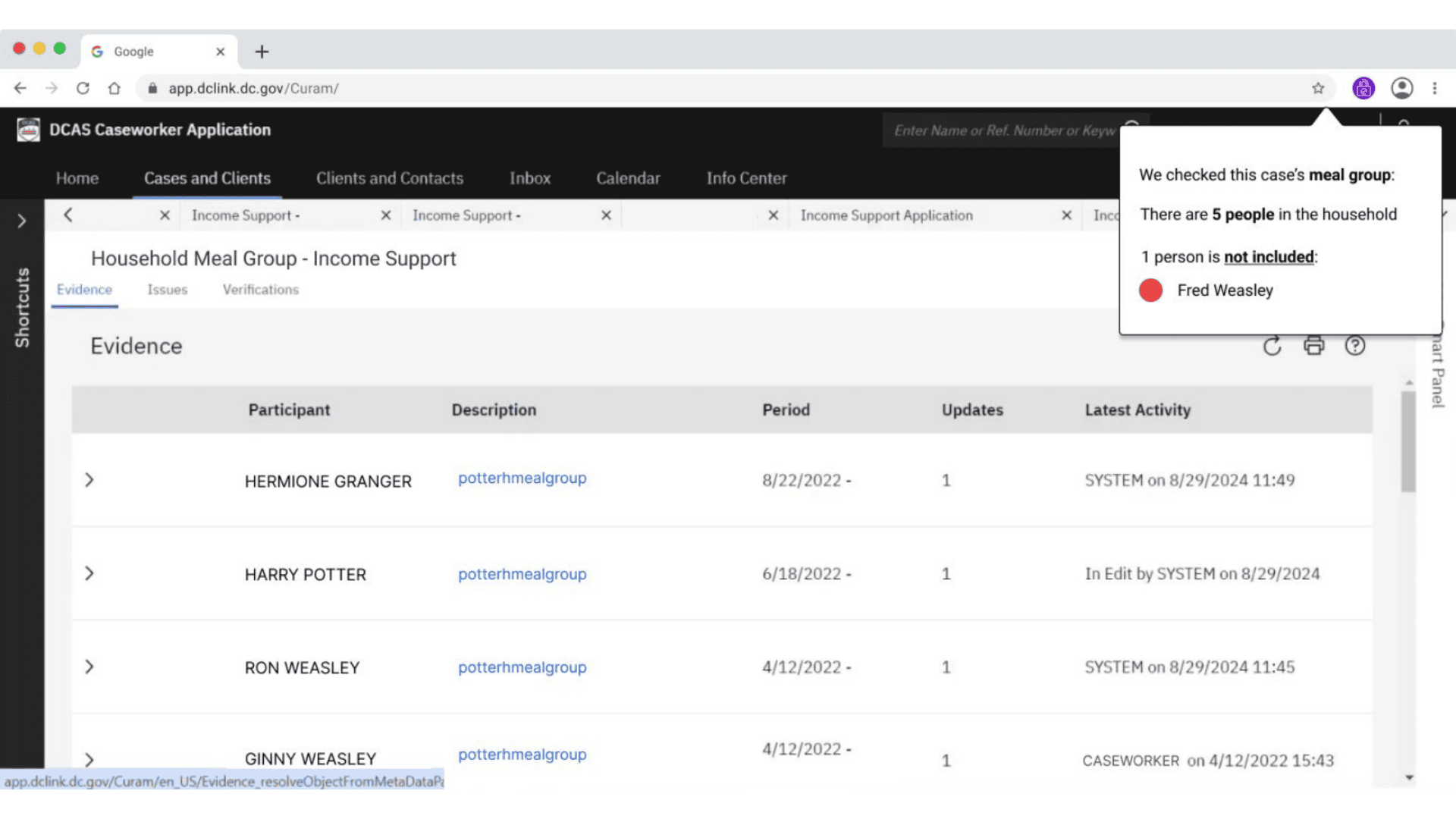 Example of browser extension tool