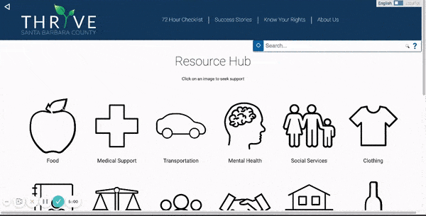 a gif of the thrive app interface