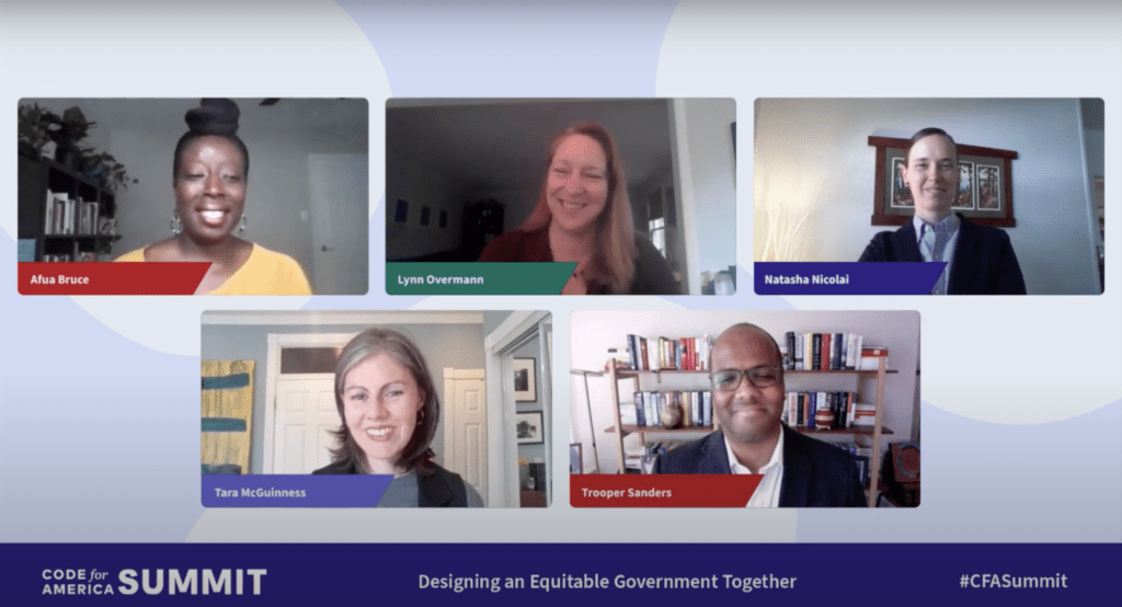 A screenshot of a YouTube video with the participants of the panel