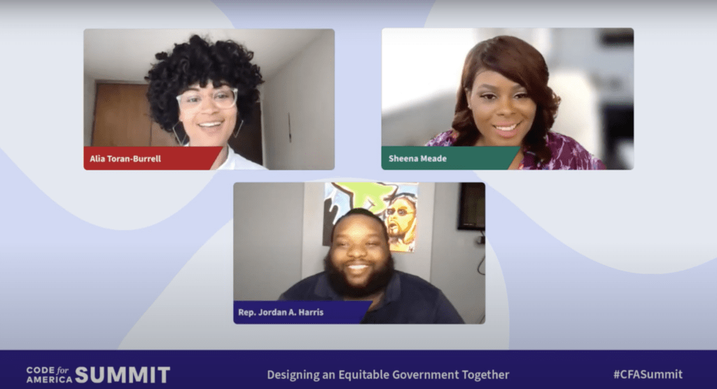screenshot of youtube video of the criminal justice panel