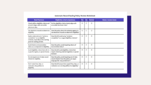 Visual of the Automatic Record Sealing Policy Review Worksheet